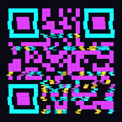 QR code in the cyberpunk preset