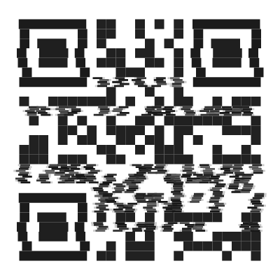 QR code in the glitched preset