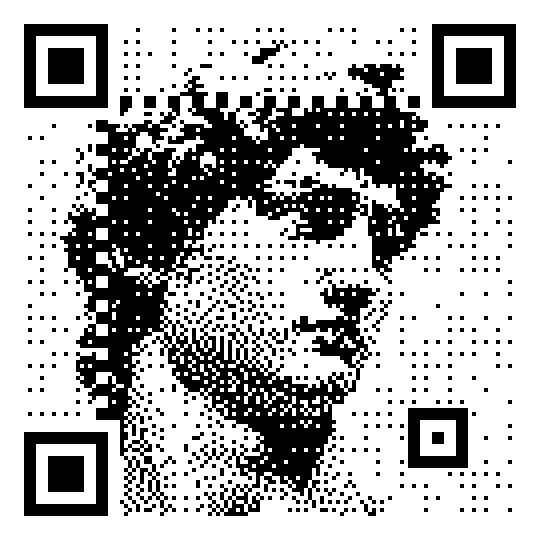Dithered QR code of the Statue of David